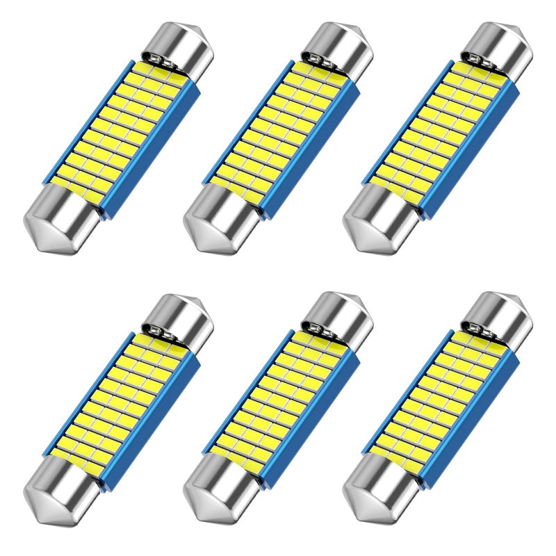 CATO-WDJ 578 Festoon LED Bulb, 42mm 41mm 1.65 Inch Festoon DE3425 DE3423 211-2, 12V 33SMD White Light 42mm bulbs for Car Interior Dome Map Courtesy Trunk Light 212-2 LED Bulbs, 6pcs - Image 1